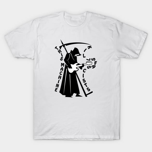 Death Playing Guitar T-Shirt by MonkeyBusiness